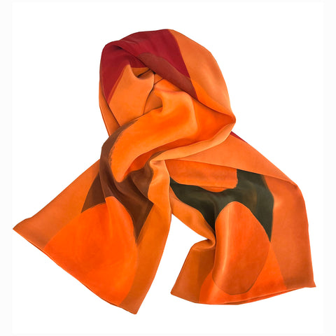 Amber double-weight silk scarf