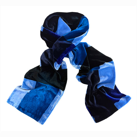 Blue Big Check Velvet