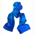 Vivid blue wave silk satin