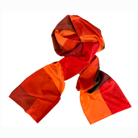 Flame block silk satin