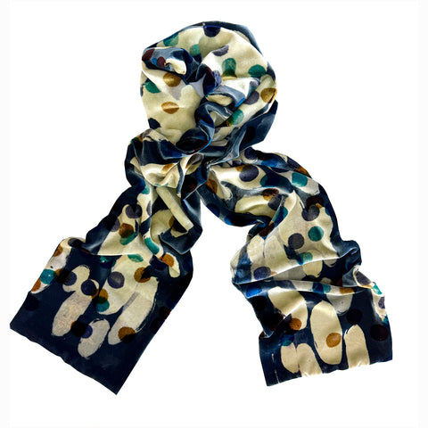 Midnight Fortuny Velvet Scarf