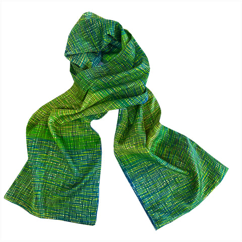 Lime check silk satin