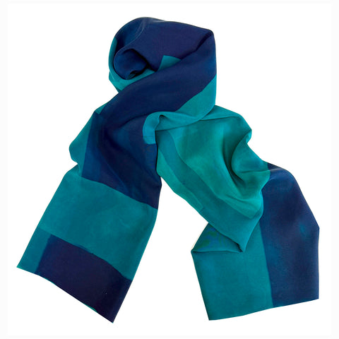 Teal Luxury weight silk crepe