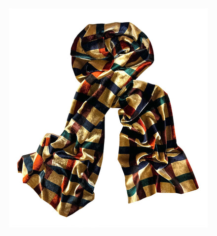 Mink Gingham velvet scarf