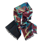 Cranford wool-backed fringed scarf