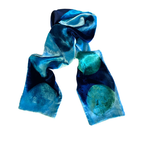 Turquoise Oval velvet scarf