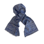 Bluesy Wave soft wool scarf
